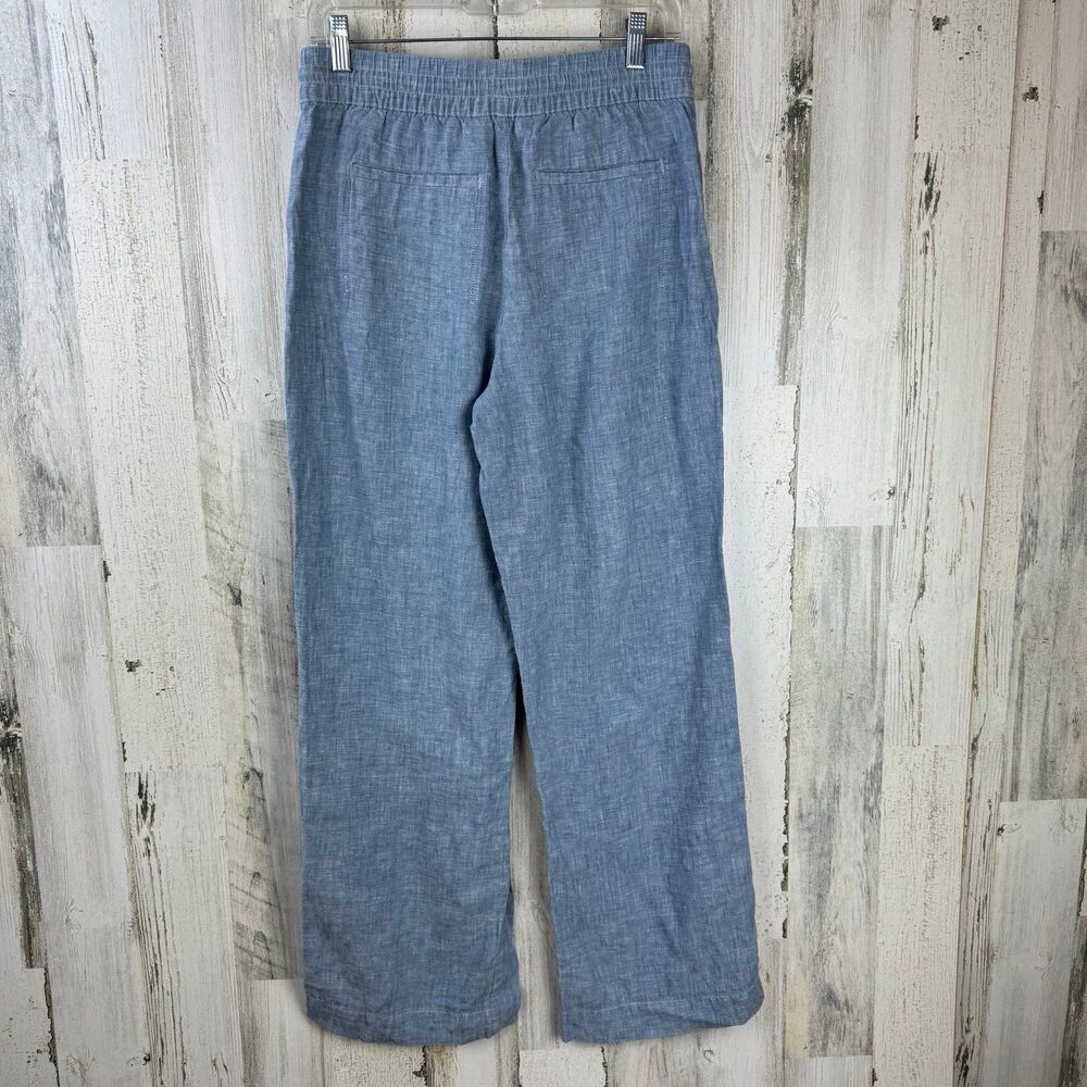 Athleta Retreat Linen Wide Leg Pant 4 Chambray Blue - Picture 5 of 12